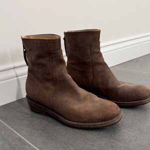 Rag & Bone brown oiled suede flat ankle boots - size 39.5